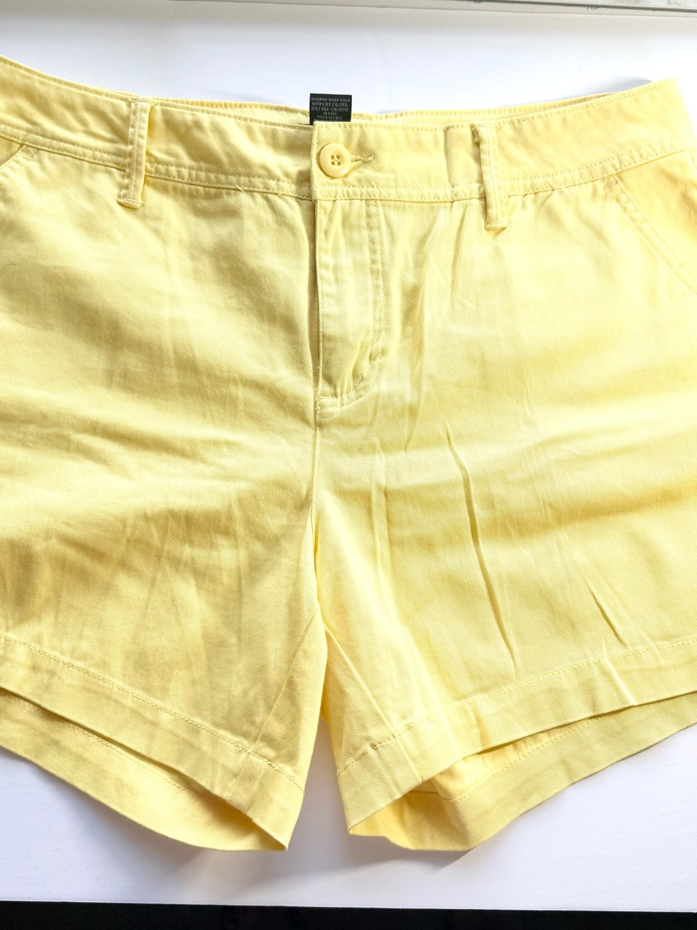 Women’s Yellow Cotton Casual Shorts 10